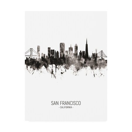 Michael Tompsett 'San Francisco California Skyline Portrait II' Canvas Art,18x24
